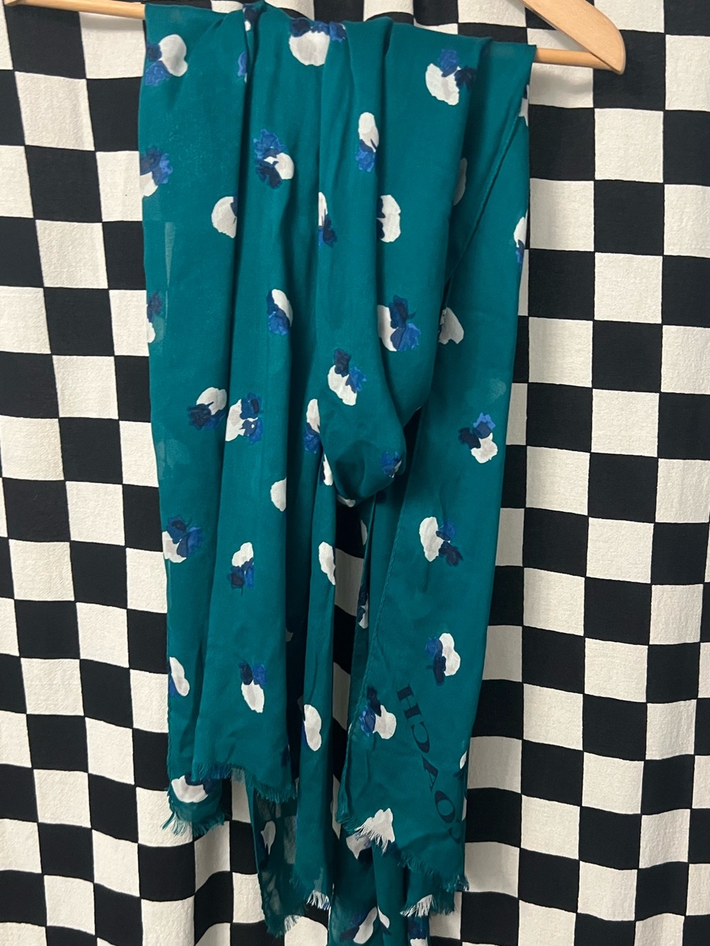 Coach Lightweight Teal Scarf